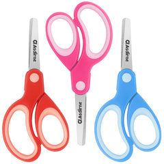 Asdirne left-handed kids scissors, 3-pack, designed for home and classroom use and safe for young artists.