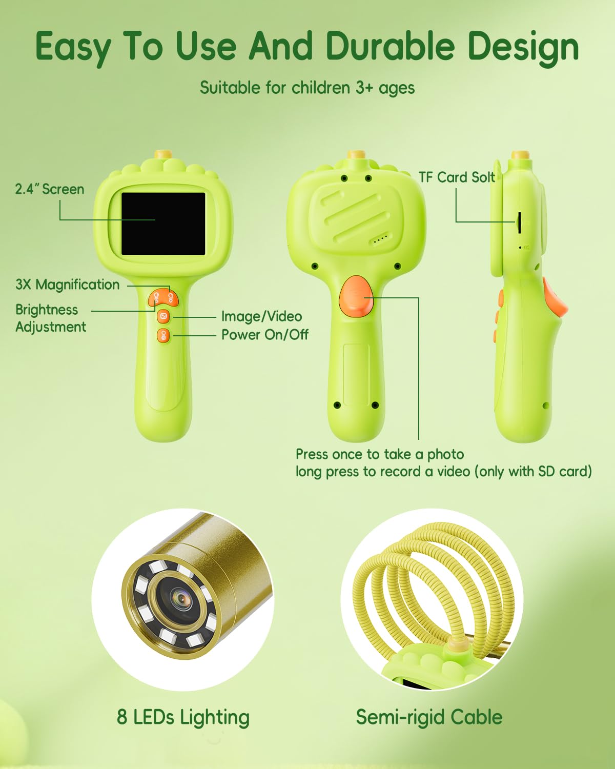 Ashfly 1m flexible snake cable reaches into grass and gaps