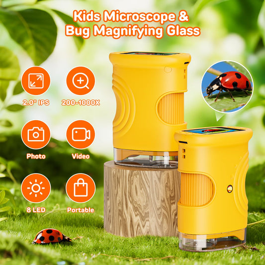 Ashfly 2-inch LCD display shows magnified image clearly for learning