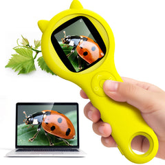 Ashfly handheld microscope with a 2-inch LCD display for vivid live imaging in kids' science explorations.