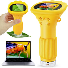 Ashfly Kids Microscope with 2-inch screen for vivid detail viewing.