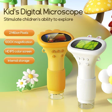 Ashfly Kids Microscope portable with 50 cm lanyard for outdoor science.