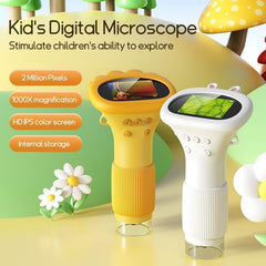 Ashfly Kids Microscope portable with 50 cm lanyard for outdoor science.