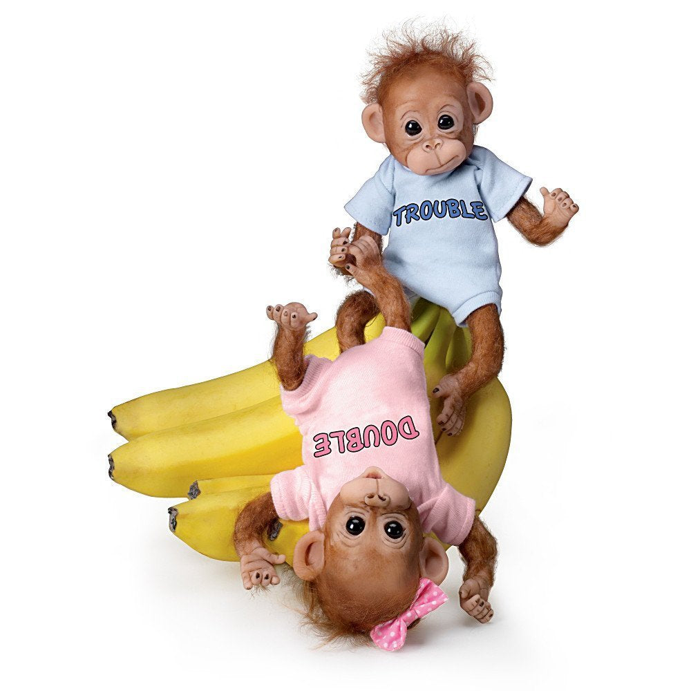 Cindy Sales' lifelike orangutan babies with hand-applied hair offer realistic charm.