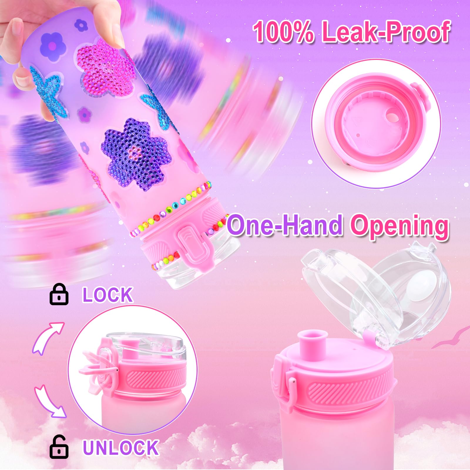 ASIOWELY kid-friendly BPA-free water bottle for active children