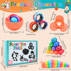 ASIOWELY magnetic rings fidget set aids finger dexterity and desk calm