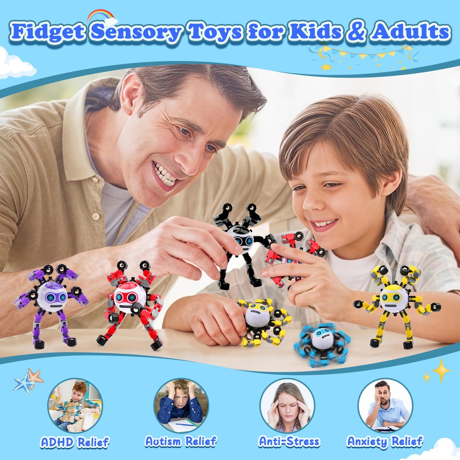 ASIOWELY 360-degree spinning fidget for concentration and calm breaks
