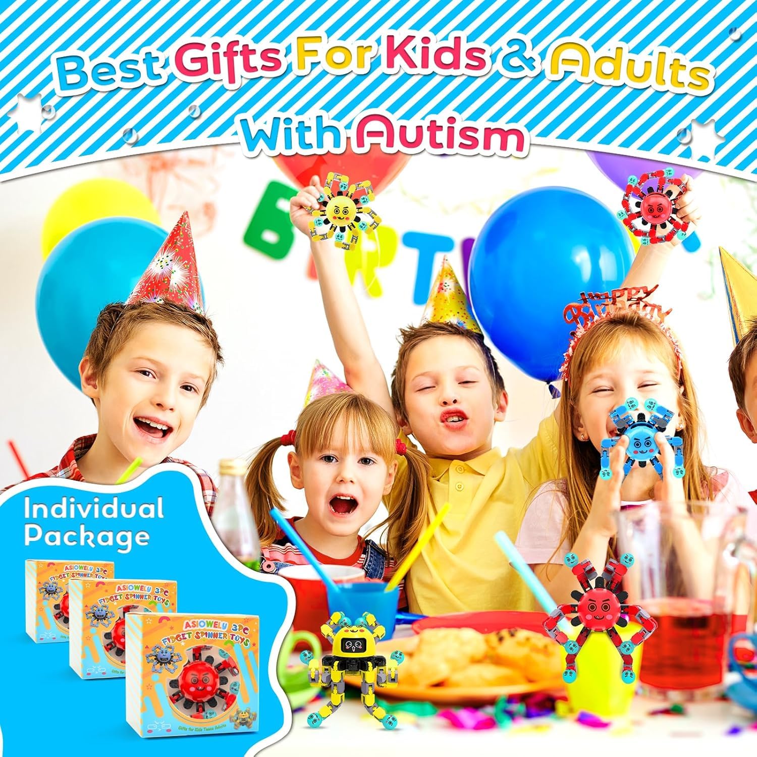 ASIOWELY six-color variant set supports visual variety for kids and adults.