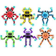 ASIOWELY transformable fidget spinner with six colors for portable focus and tactile fun.