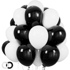 ASIYUHY 12-inch black and white balloons pack for versatile party decor