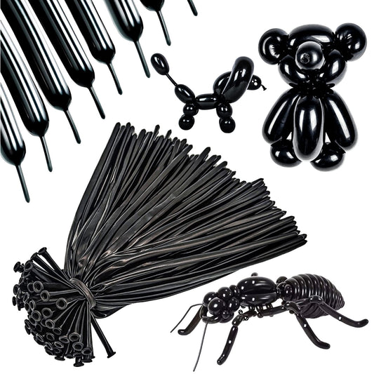 ASIYUHY 260-long balloons for DIY black balloon animals and party decor.