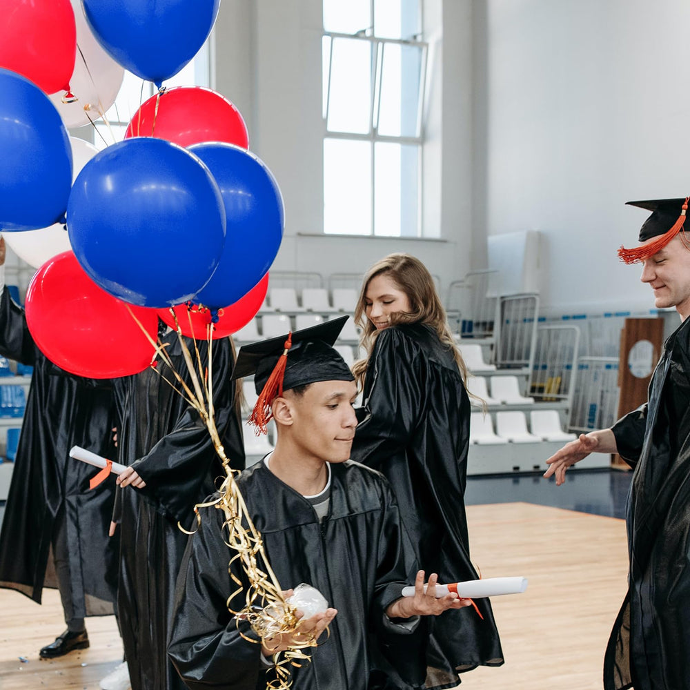 ASIYUHY balloon arch ideas with red white blue colors.
