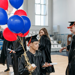 ASIYUHY balloon arch ideas with red white blue colors.