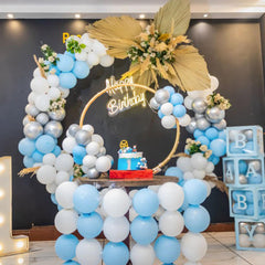 ASIYUHY birthday party decor featuring pastel blue balloons for color harmony