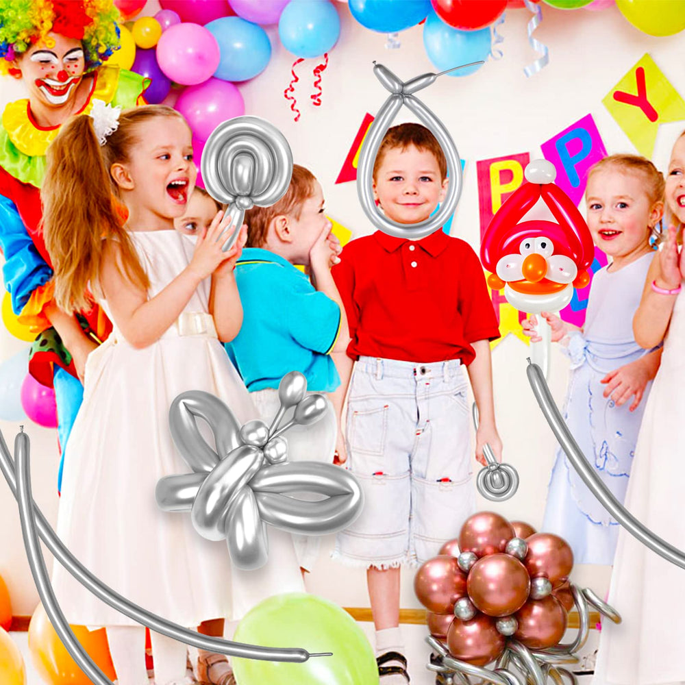 ASIYUHY crafting silver animal balloons sparks imaginative play.