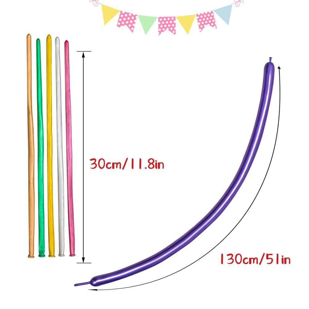 ASIYUHY metallic 260 long balloons shown as dinosaur shape for playful party props