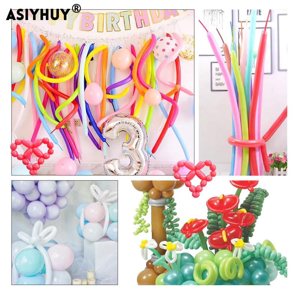 ASIYUHY pastel 260 long balloons for dinosaurs and dogs party props