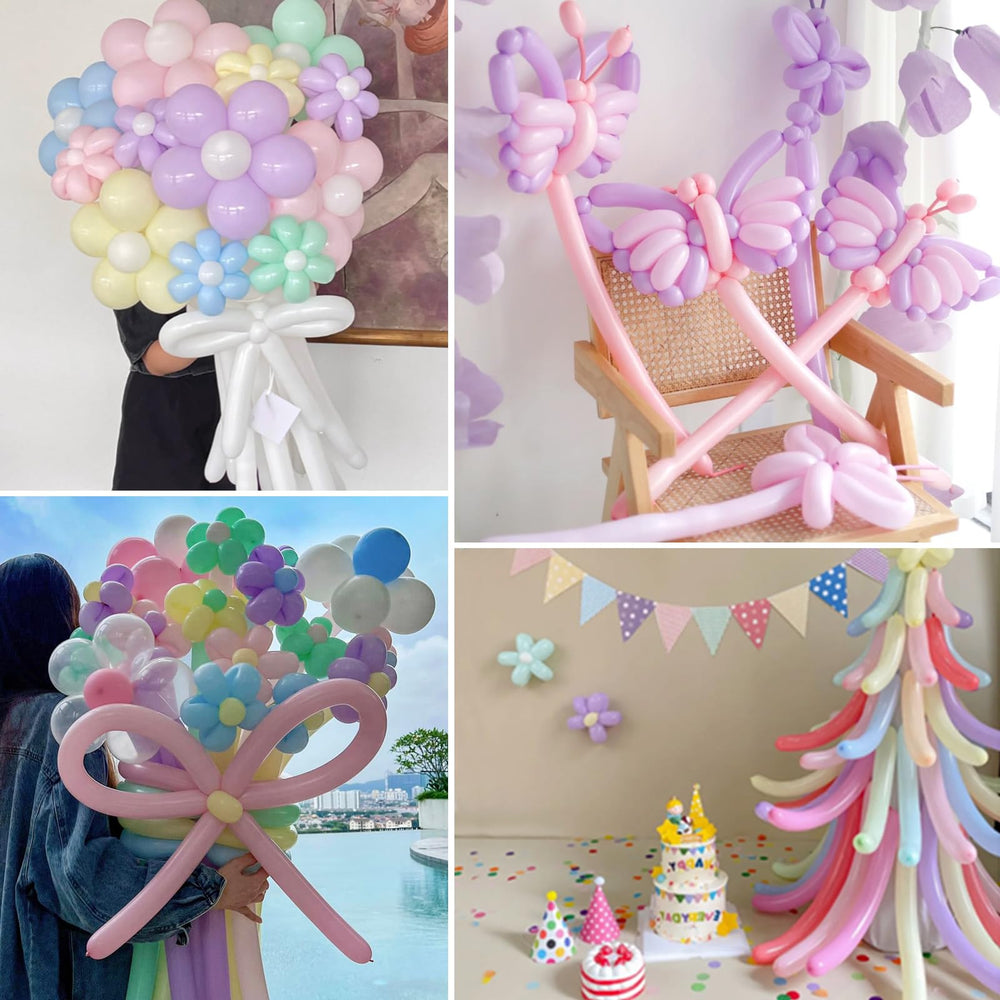 ASIYUHY pastel 260 long balloons with inflation tips for safe use