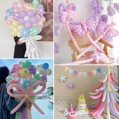 ASIYUHY pastel 260 long balloons with inflation tips for safe use