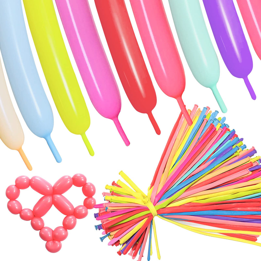ASIYUHY pastel 260 long balloons pack for vibrant animal shapes and DIY party decor