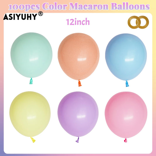 ASIYUHY pastel latex balloons for birthday décor and arches