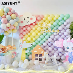 ASIYUHY pastel latex balloons for rainbow-themed wedding decor