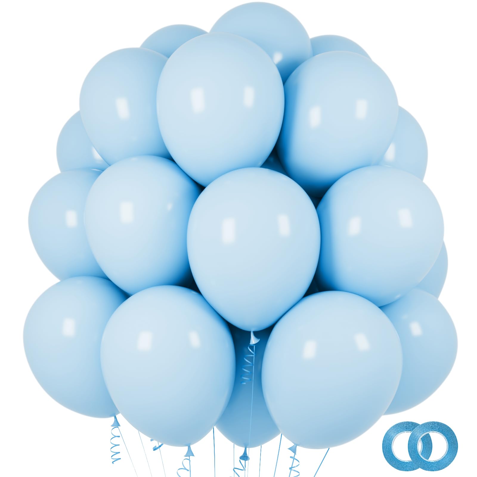 ASIYUHY pastel blue balloons 12 inch pack for festive party decorating