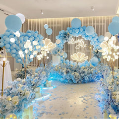 ASIYUHY photo booth backdrop pastel blue balloons for soft lighting and ambiance