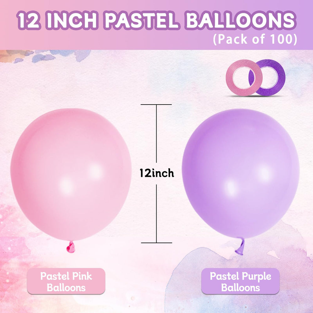 ASIYUHY 100-pack pastel latex balloons for baby showers and birthdays