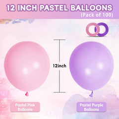 ASIYUHY 100-pack pastel latex balloons for baby showers and birthdays