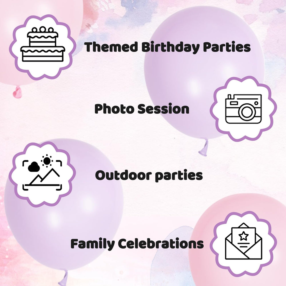 ASIYUHY 12-inch pink purple latex balloons for versatile decor