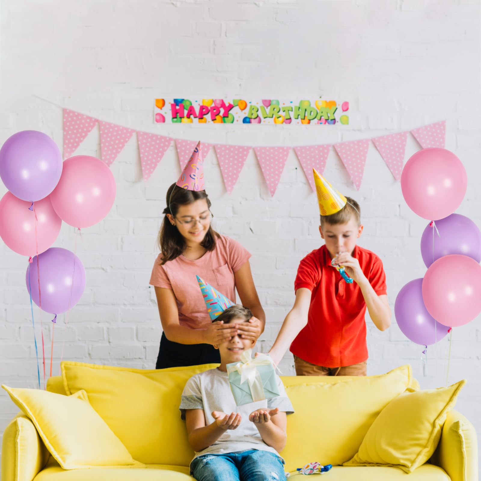 ASIYUHY easy-to-inflate pink purple balloons for quick setup
