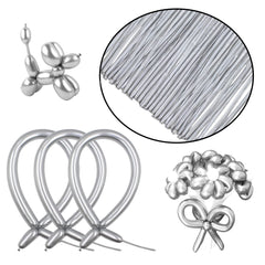 ASIYUHY silver twisting balloons 12in ready to twist into animal shapes.