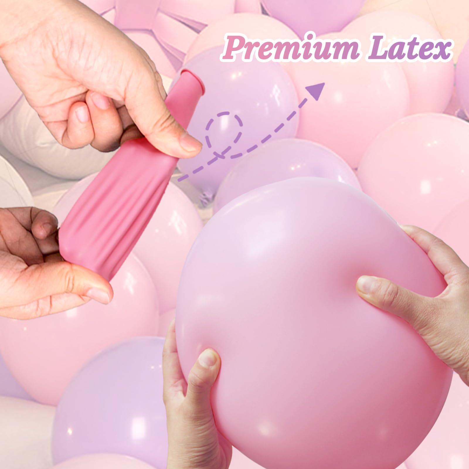 ASIYUHY wedding decor balloons in pastel pink and purple tones