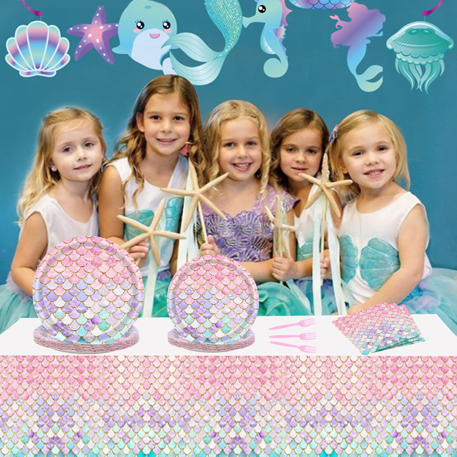 Askljeby mermaid decorations for a 24-guest princess celebration.