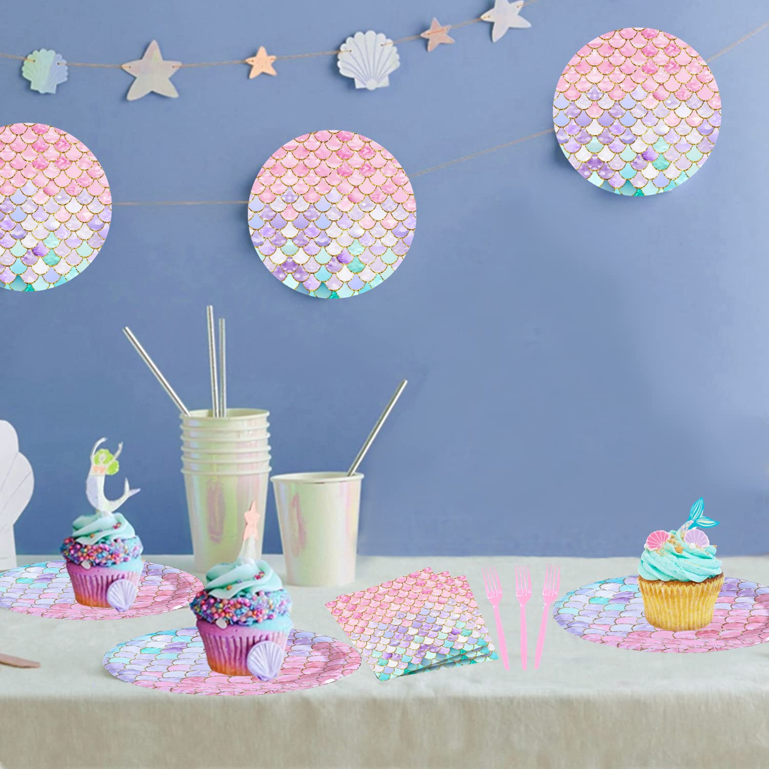 Askljeby mermaid undersea design image showcasing coordinated party table setting.