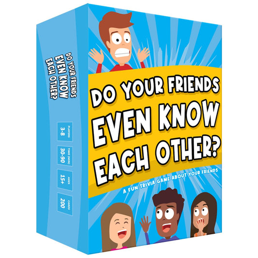 ASM GAMES Do Your Friends Even Know Each Other? card deck ready for a lively party night