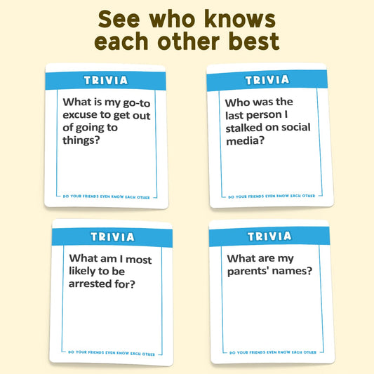 ASM GAMES Do Your Friends Even Know Each Other? game box set up for social storytelling