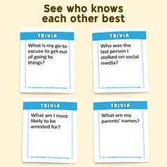 ASM GAMES Do Your Friends Even Know Each Other? game box set up for social storytelling
