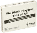 Asmadi Games We Didn't Playtest This at All game box, compact for travel and quick play.