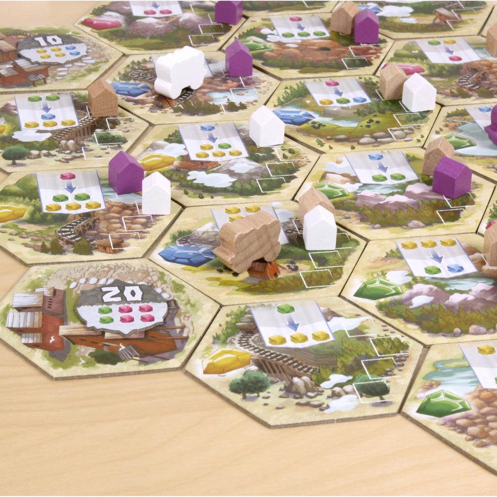Asmodee Century Golem Edition: Eastern Mountains scenery creates atmospheric family game nights.