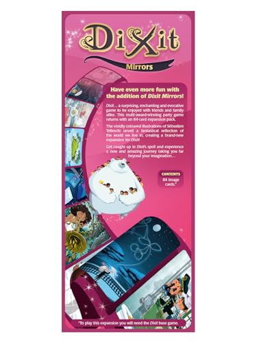 Asmodee Dixit Mirrors artwork cards with surreal scenes enhancing storytelling