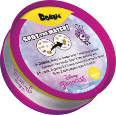 Asmodee Dobble Disney Princess compact packaging supports on-the-go gaming.
