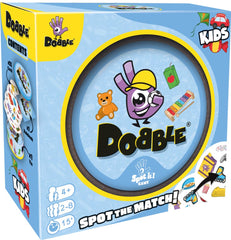 Asmodee Dobble Kids deck of cards featuring animal symbols for quick matching during play