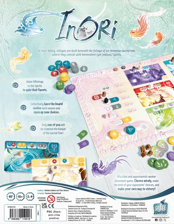 Asmodee Inori components showcasing varied game pieces for tactile play