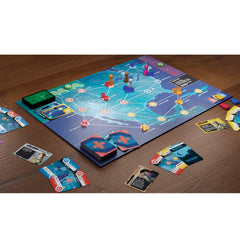 Asmodee Pandemic Hot Zone North America city tokens tracking outbreaks with teammates