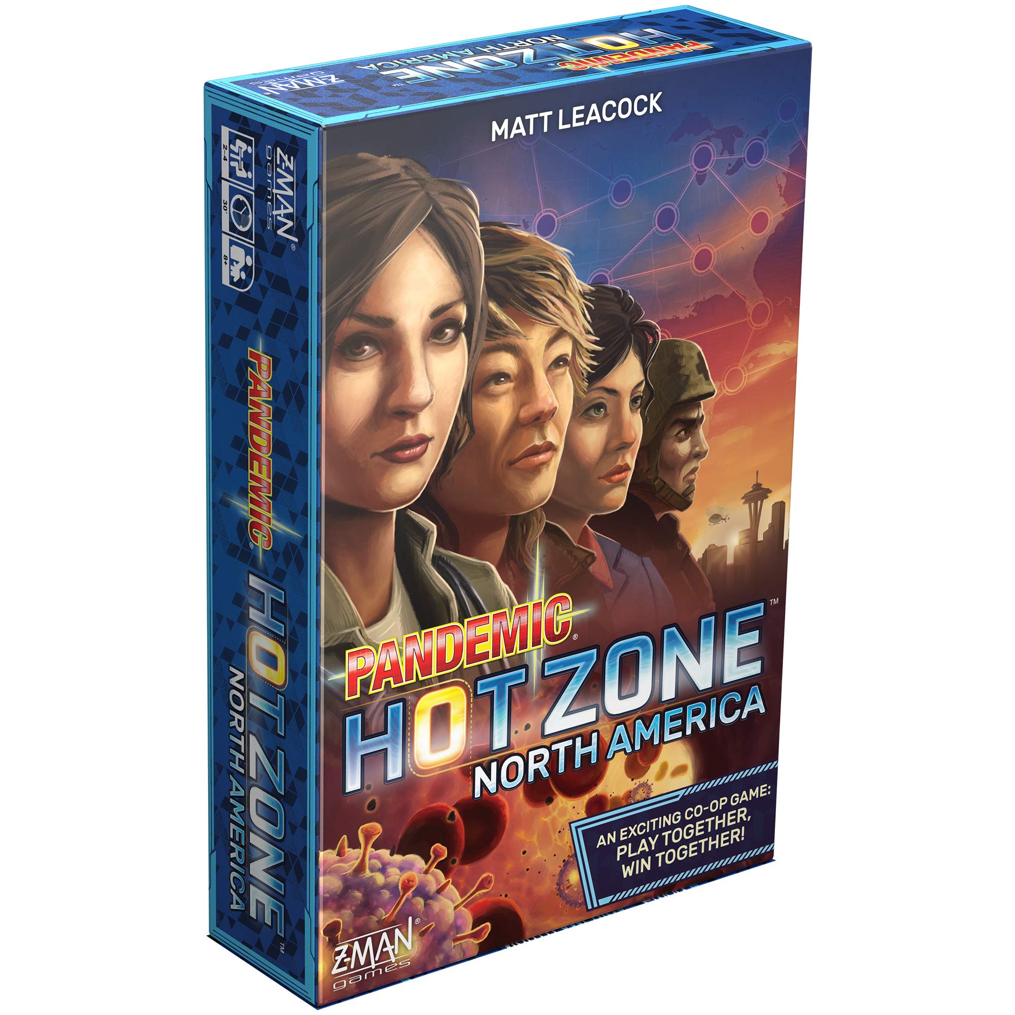 Asmodee Pandemic Hot Zone North America cover, compact setup for quick play
