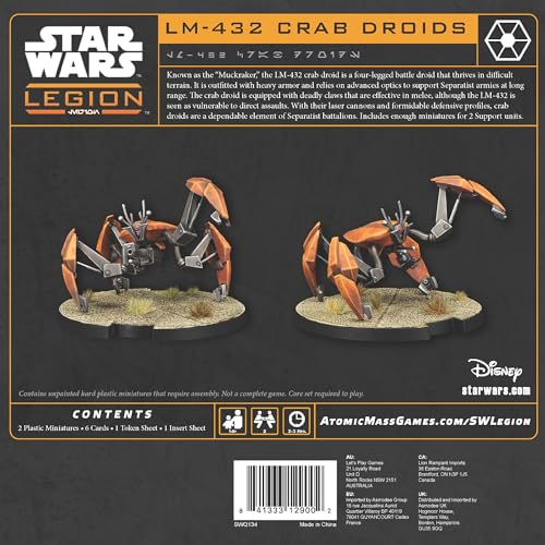 Asmodee Star Wars Legion Crab Droid Expansion: heavy armor detail for durable engagements
