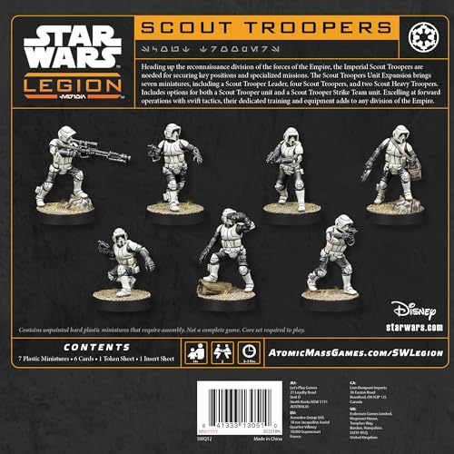 Asmodee Star Wars Legion Scout Troopers new sculpts offer customizable special forces options.