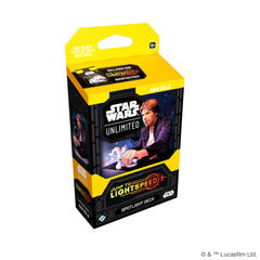 Asmodee Star Wars Unlimited Han Solo Spotlight Deck cover for quick-start battles.